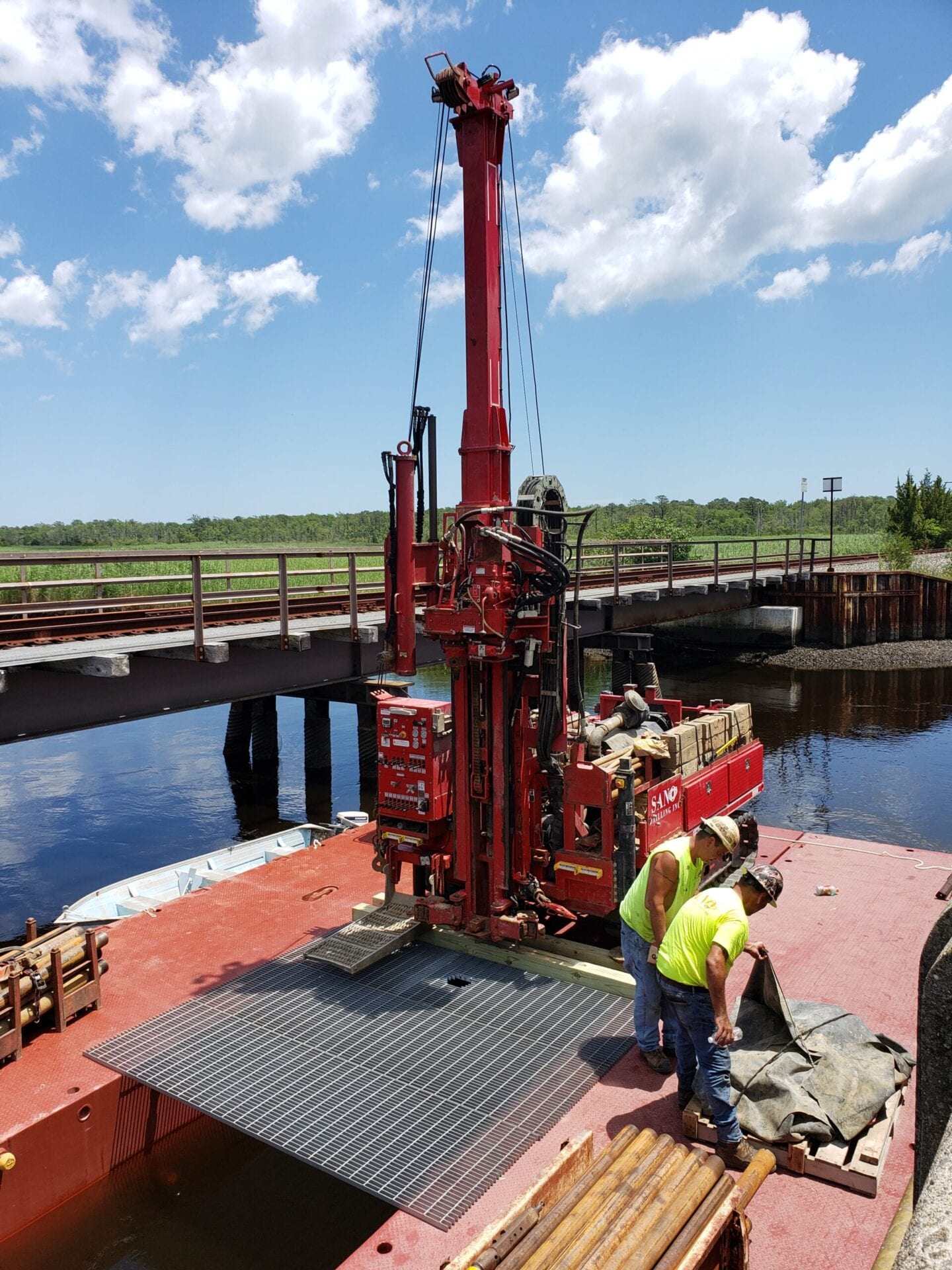 Rig on barge Route 50 photo